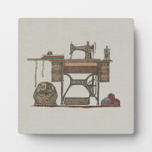 Treadle Sewing Machine & Kittens Fotoplaat