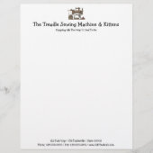 Treadle Sewing Machine & Kittens Gepersonaliseerd Briefhoofd (Voorkant)