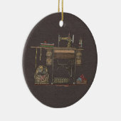Treadle Sewing Machine & Kittens Keramisch Ornament (Rechts)
