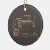Treadle Sewing Machine & Kittens Keramisch Ornament (Links)