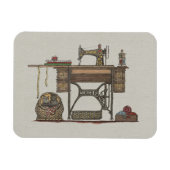 Treadle Sewing Machine & Kittens Magneet (Horizontaal)