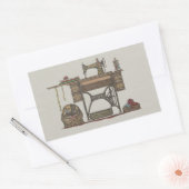 Treadle Sewing Machine & Kittens Rechthoekige Sticker (Envelop)
