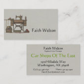 Treadle Sewing Machine & Kittens Visitekaartje (Voorkant / Achterkant)