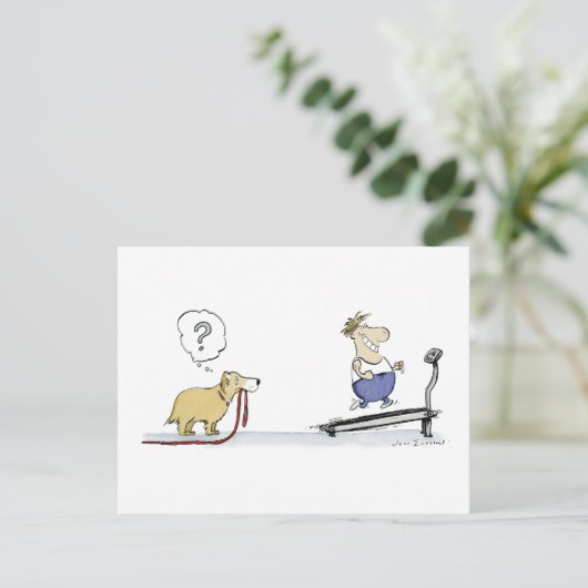 Treadmill Cartoon Briefkaart (Staand voorkant)