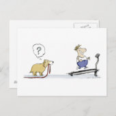 Treadmill Cartoon Briefkaart (Voorkant / Achterkant)