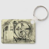 Treadmill Powered Crossbow door Leonardo da Vinci Sleutelhanger (Voorkant)