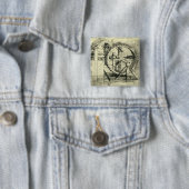 Treadmill Powered Crossbow door Leonardo da Vinci Vierkante Button 5,1 Cm (In situ)