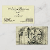 Treadmill Powered Crossbow door Leonardo da Vinci Visitekaartje (Voorkant / Achterkant)