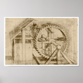 Treadmill Powered Crossbow, Leonardo da Vinci Poster (Voorkant)