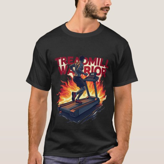 Treadmill Warrior | Explosieve Fitness Cardio Fire T-shirt (Voorkant)