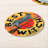 Treak of Treat Scary Halloween Pumpkin Ronde Kartonnen Onderzetter (Gebogen)