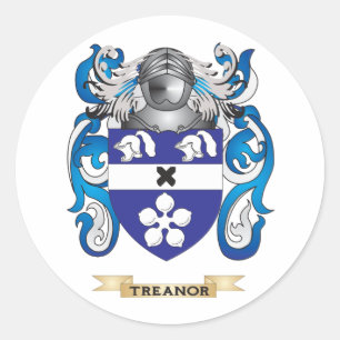 Treanor Family Crest (wapenschild) Ronde Sticker