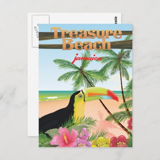 Treasure Beach Jamaica reisposter Briefkaart (Voorkant / Achterkant)