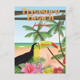 Treasure Beach Jamaica reisposter Briefkaart