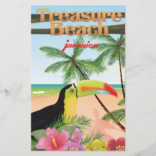 Treasure Beach Jamaica reisposter Briefpapier (Voorkant)