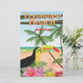Treasure Beach Jamaica reisposter Briefpapier (Staand voorkant)