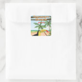 Treasure Beach Jamaica reisposter Vierkante Sticker (Tas)