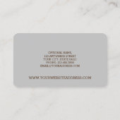 Treasure borst tandwielen gepersonaliseerd visitekaartje (Achterkant)