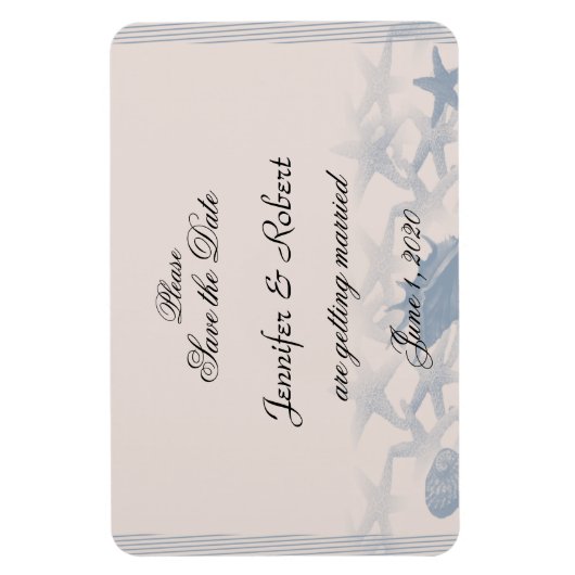 Treasure by the Zee Bruiloft Save the Date Magneet (Verticaal)