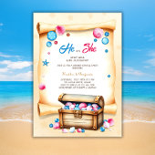 Treasure Chest Beach thema Geslachtsonthullingsfee Kaart