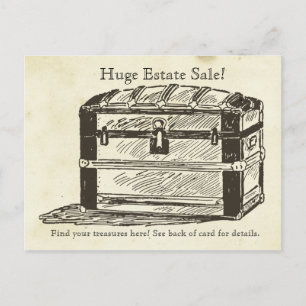 Treasure Chest Estate Sale Rummage Trunk Briefkaart