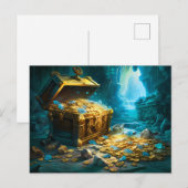 Treasure Chest in Cave Light Fantasy Painting Briefkaart (Voorkant / Achterkant)