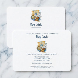 Treasure Chest Map Boat Birthday QR Code RSVP Kaartje