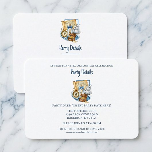 Treasure Chest Map Boat Birthday QR Code RSVP Kaartje