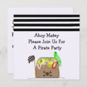 Treasure Chest Pirate Birthday Invitation Kaart (Voorkant / Achterkant)