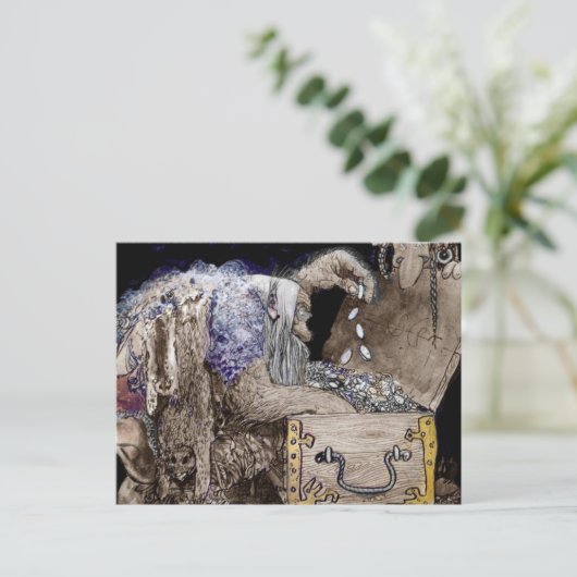 Treasure Chest Troll Briefkaart (Staand voorkant)