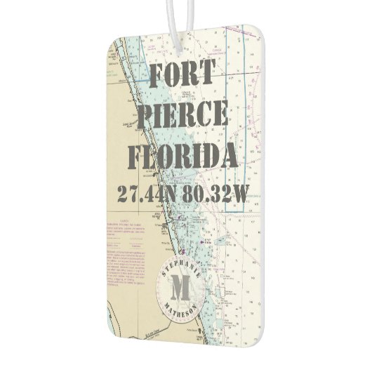 Treasure Coast Florida Nautical Chart Monogram Luchtverfrisser (Links)