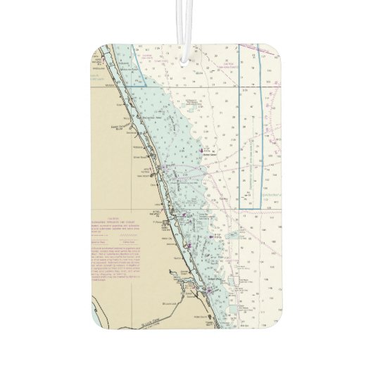Treasure Coast Florida Nautical Chart Monogram Luchtverfrisser (Achterkant)