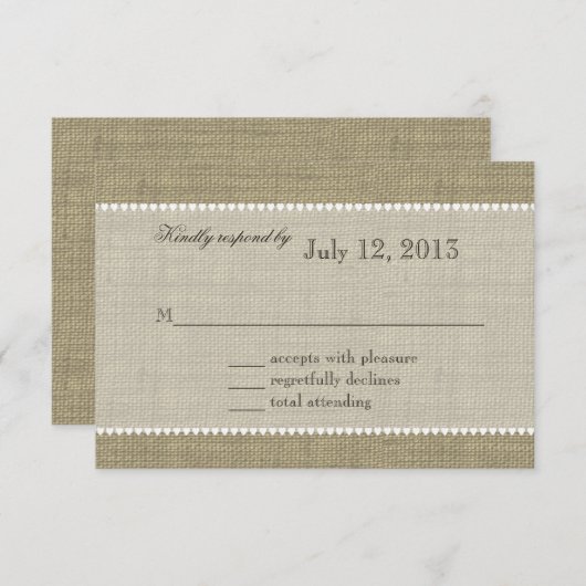 Treasure Hearts-reactie RSVP Kaartje (Voorkant / Achterkant)