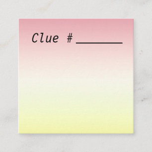 Treasure Hunt Clue Kaarten voor Party 2.5" x 2.5"