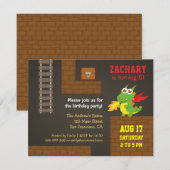 Treasure Hunt, Draak, Video Game Birthday Party Kaart (Voorkant / Achterkant)