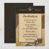 Treasure Hunt Invitation Kaart (Voorkant / Achterkant)