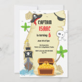 Treasure Hunt Pirate verjaardagsfeestje uitnodigin Kaart (Voorkant)