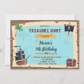 Treasure Hunt pirate verjaardagsuitnodiging Kaart (Voorkant)