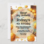 Treasure Hunt Pirate verjaardagsuitnodiging Kaart (Voorkant)