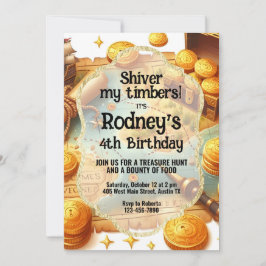 Treasure Hunt Pirate verjaardagsuitnodiging Kaart