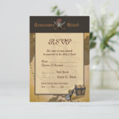 Treasure Hunt Response Card RSVP Kaartje (Staand voorkant)