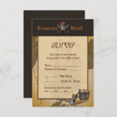 Treasure Hunt Response Card RSVP Kaartje (Voorkant / Achterkant)