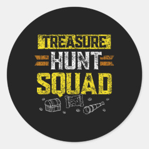 Treasure Hunt Squad Hunter Schatten Jachtbomen Ronde Sticker