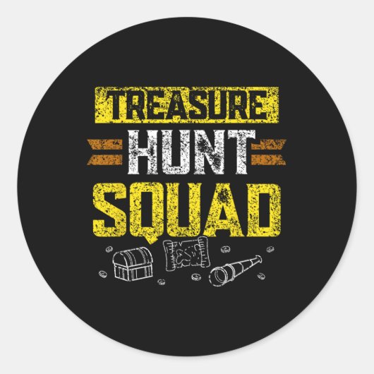 Treasure Hunt Squad Hunter Schatten Jachtbomen Ronde Sticker (Voorkant)