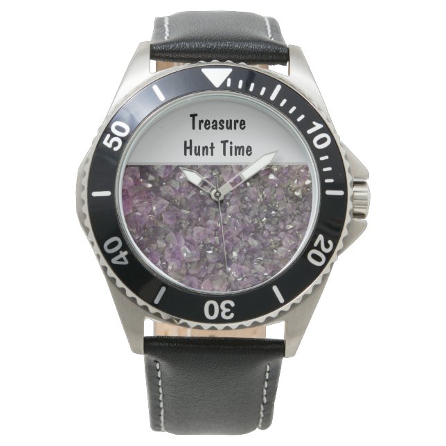 Treasure Hunt Time Avid Rock Collector Rockhound Horloge (Voorkant)