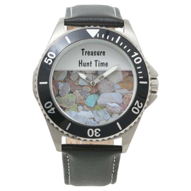 Treasure Hunt Time Avid Rock Collector Rockhound Horloge (Voorkant)