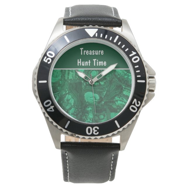Treasure Hunt Time Green Rock Collector Rockhound Horloge (Voorkant)