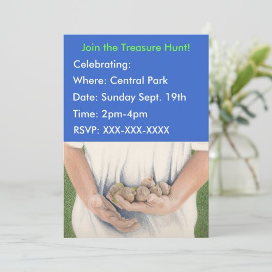 Treasure Hunt-uitnodiging Kaart (Staand voorkant)