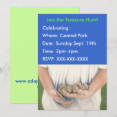 Treasure Hunt-uitnodiging Kaart (Voorkant / Achterkant)