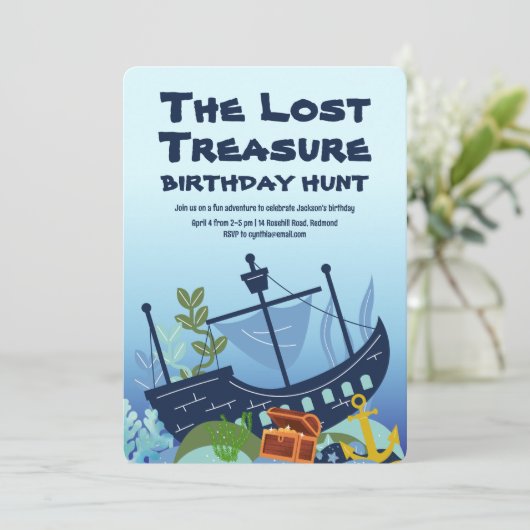 Treasure Hunt Verjaardag Kaart (Staand voorkant)